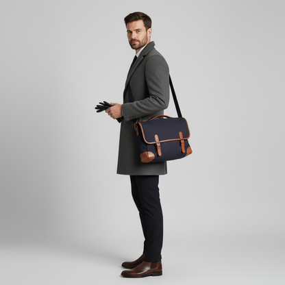 Men's Long Coat | Notched Lapel Two-Button Overcoat