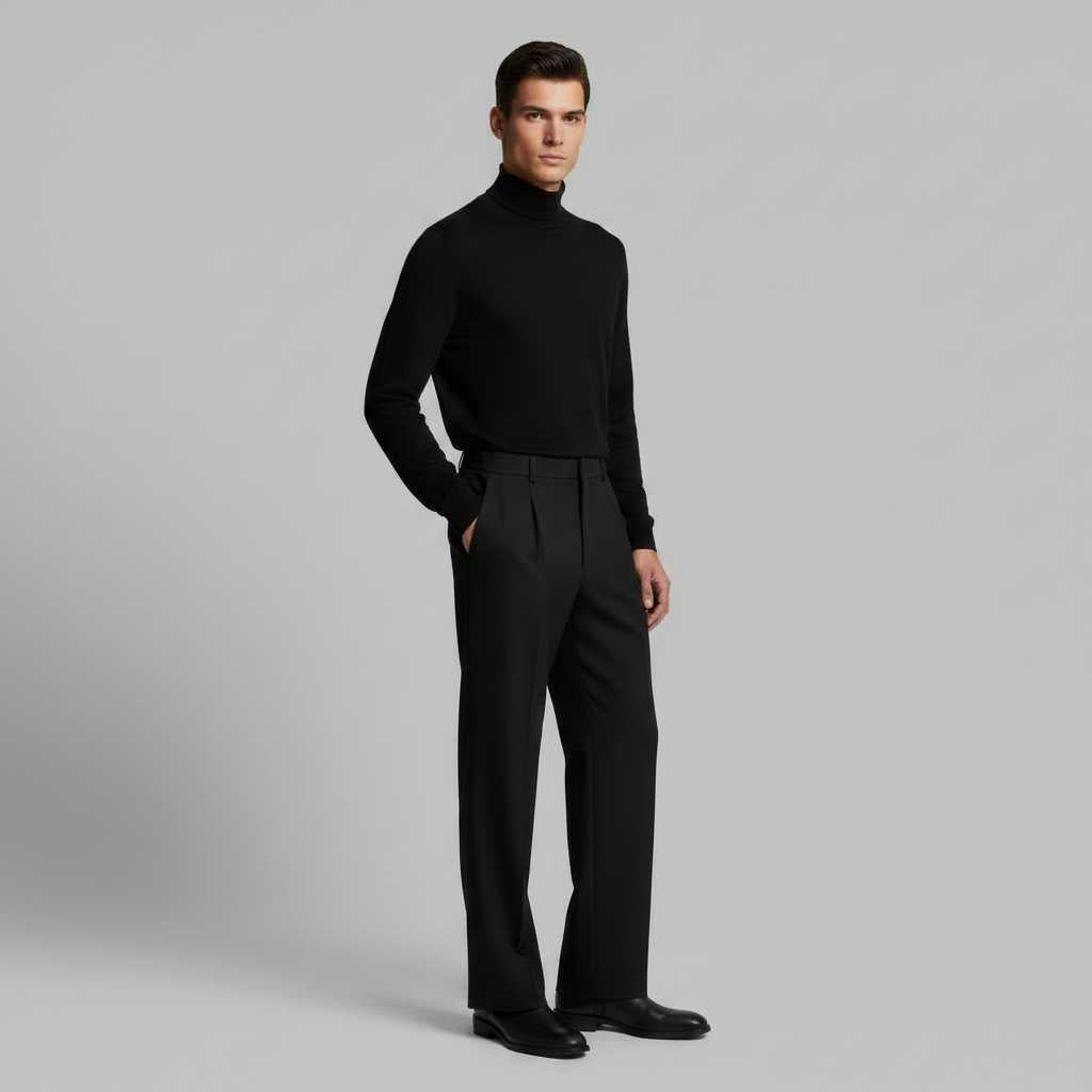 Men's Pleated Trousers | Straight Fit Formal Pants