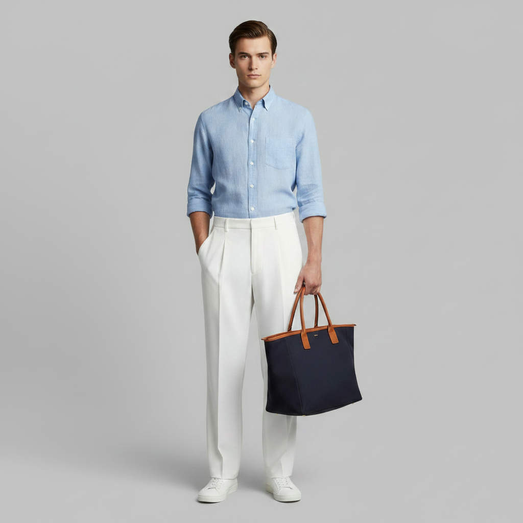 Men's Pleated Trousers | Straight Fit Formal Pants