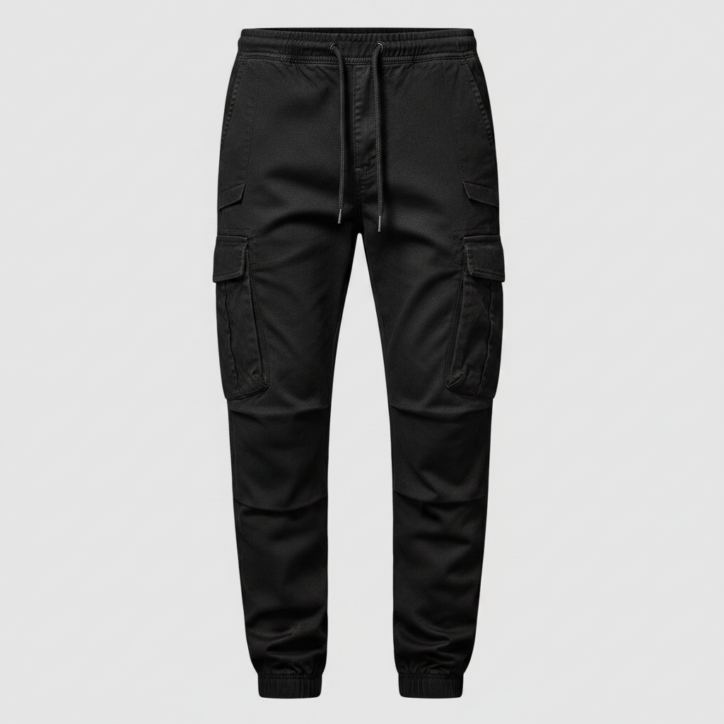 Men's Tactical Cargo Pants | Black Cargo Trousers for Outdoor Use