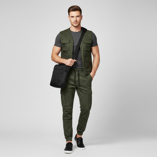 Men's Tactical Cargo Pants | Black Cargo Trousers for Outdoor Use
