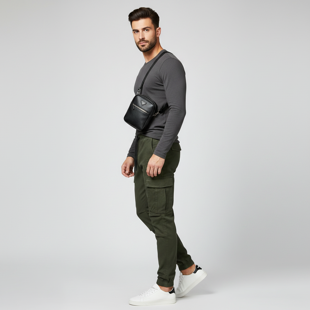 Men's Tactical Cargo Pants | Black Cargo Trousers for Outdoor Use