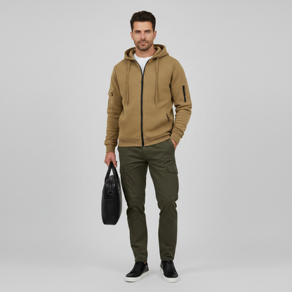 Men's Utility Zip-Up Hoodie | Casual Sweatshirt for Men