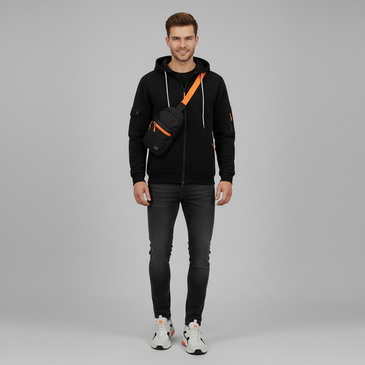 Men's Utility Zip-Up Hoodie | Casual Sweatshirt for Men
