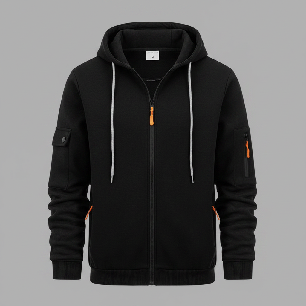 Men's Utility Zip-Up Hoodie | Casual Sweatshirt for Men