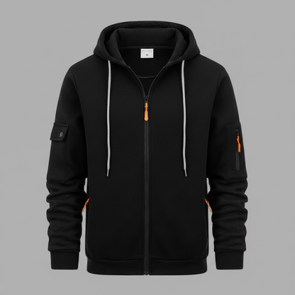 Men's Utility Zip-Up Hoodie | Casual Sweatshirt for Men