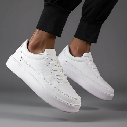 Men's White Platform Sneakers | Modern Lace-Up Footwear