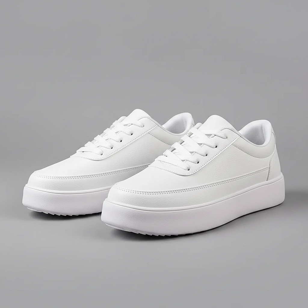 Men's White Platform Sneakers | Modern Lace-Up Footwear