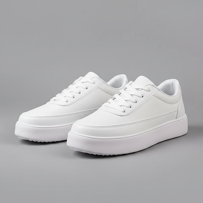 Men's White Platform Sneakers | Modern Lace-Up Footwear