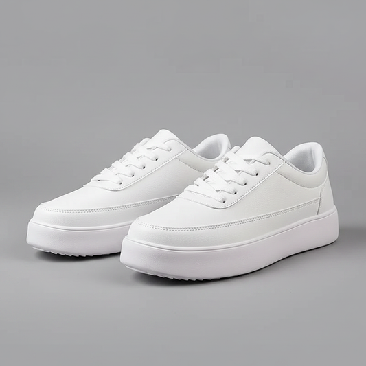 Men's White Platform Sneakers | Modern Lace-Up Footwear