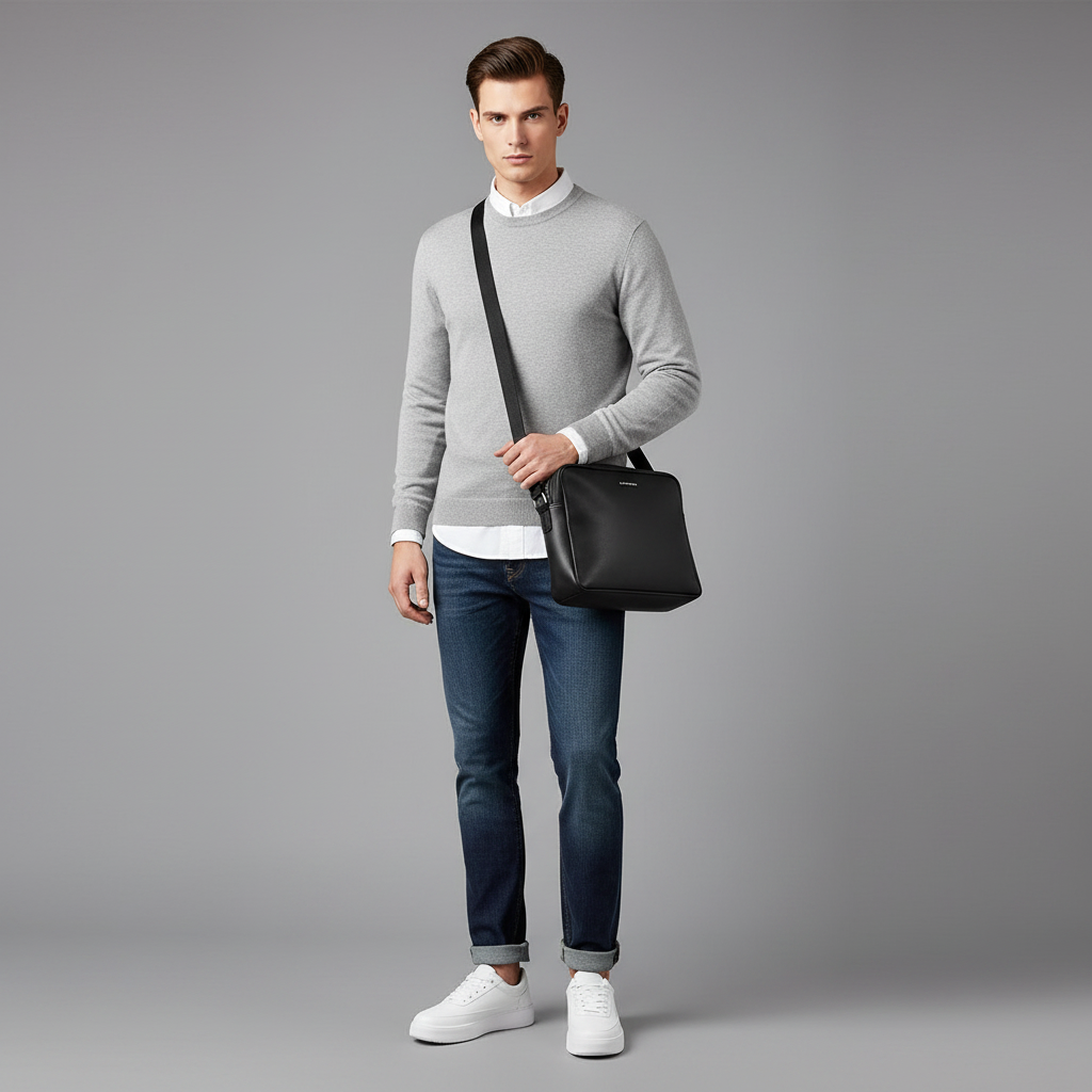 Men's White Platform Sneakers | Modern Lace-Up Footwear