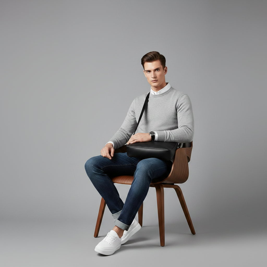 Men's White Platform Sneakers | Modern Lace-Up Footwear