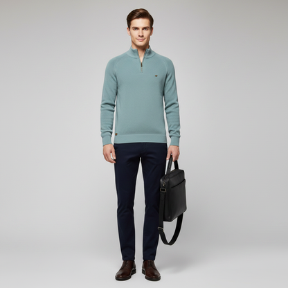 Men's Half Zip Sweater | Slim Fit Knitted Jumper