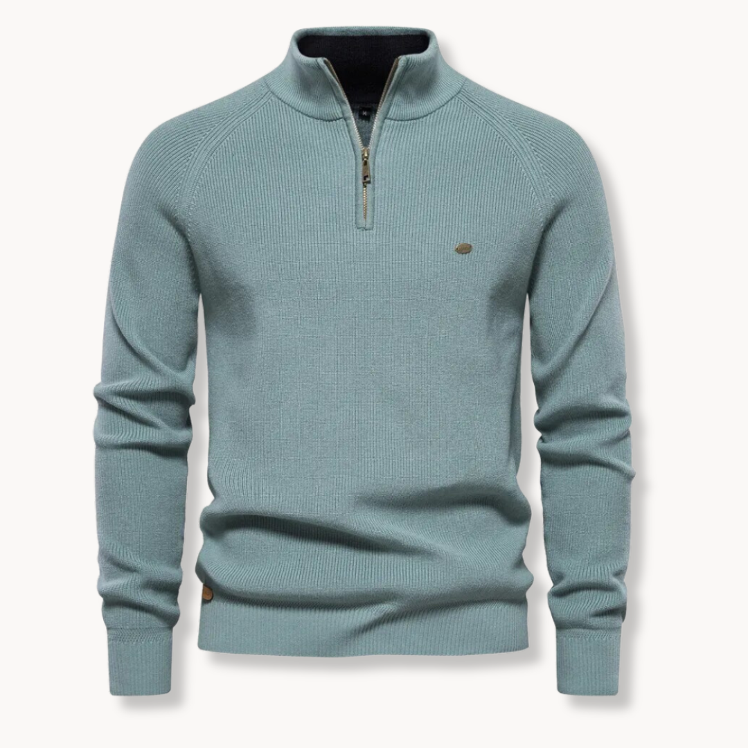 Men's Half Zip Sweater | Slim Fit Knitted Jumper 3