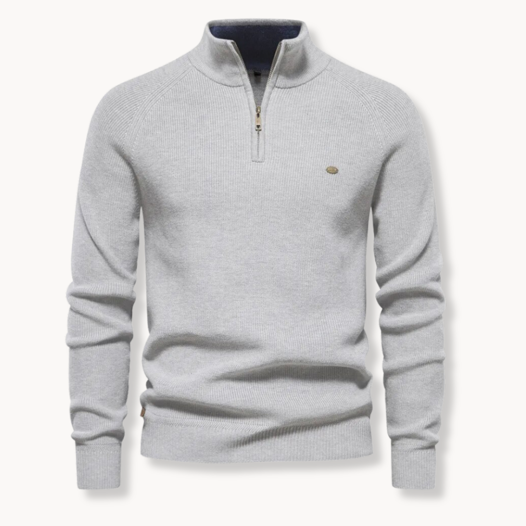 Men's Half Zip Sweater | Slim Fit Knitted Jumper 4